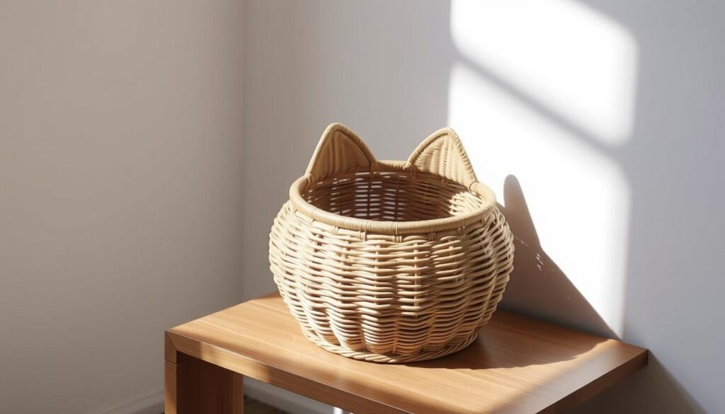 cat face storage basket