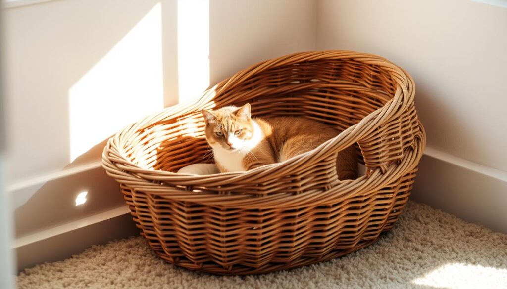 wicker cat storage basket