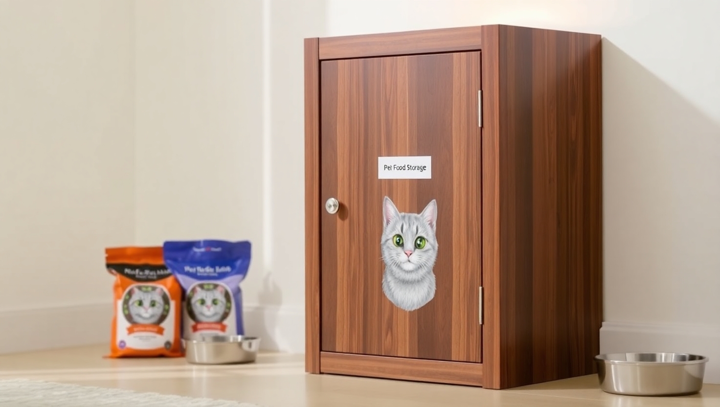Cat Food Storage Cabinet