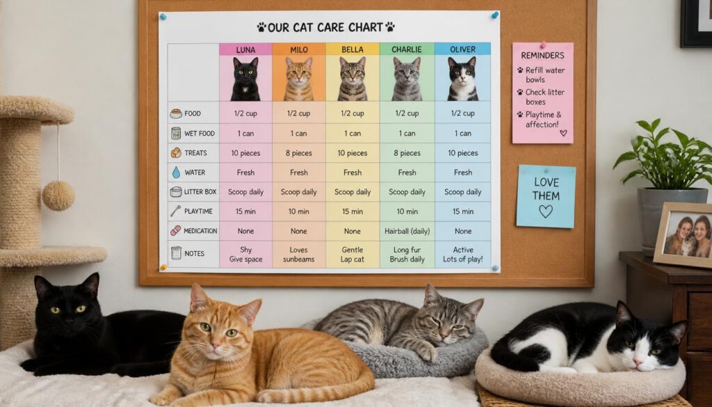 Printable Weekly Cat Care Chart Template