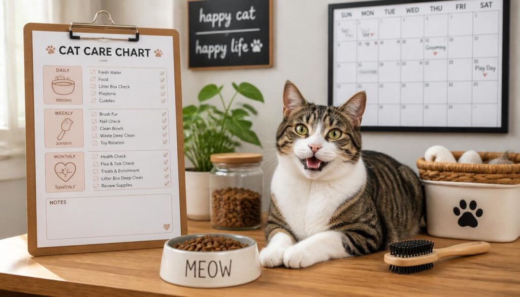 What Is a Printable Cat Care Chart?