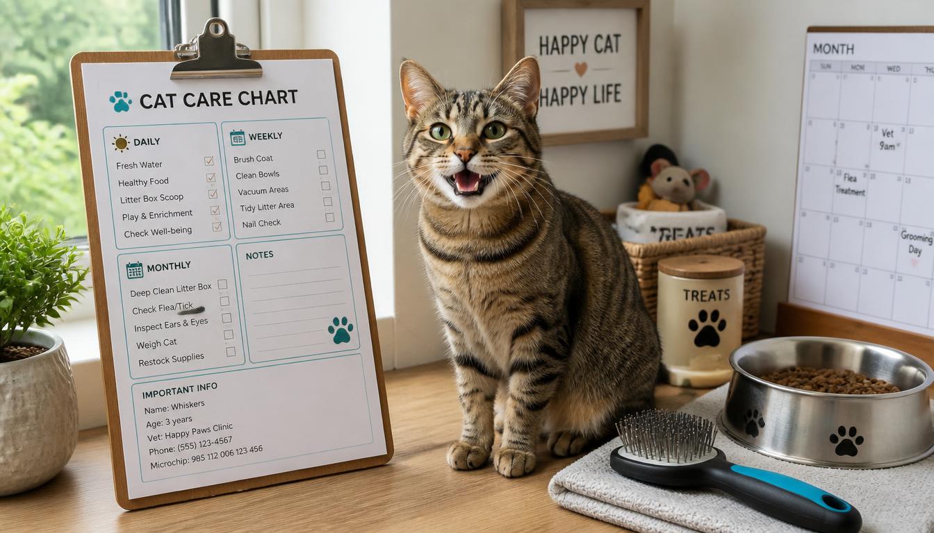 Printable Cat Care Chart
