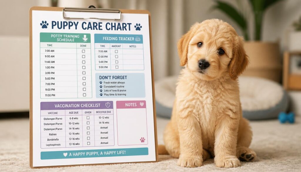 Dog Care Chart for Puppies