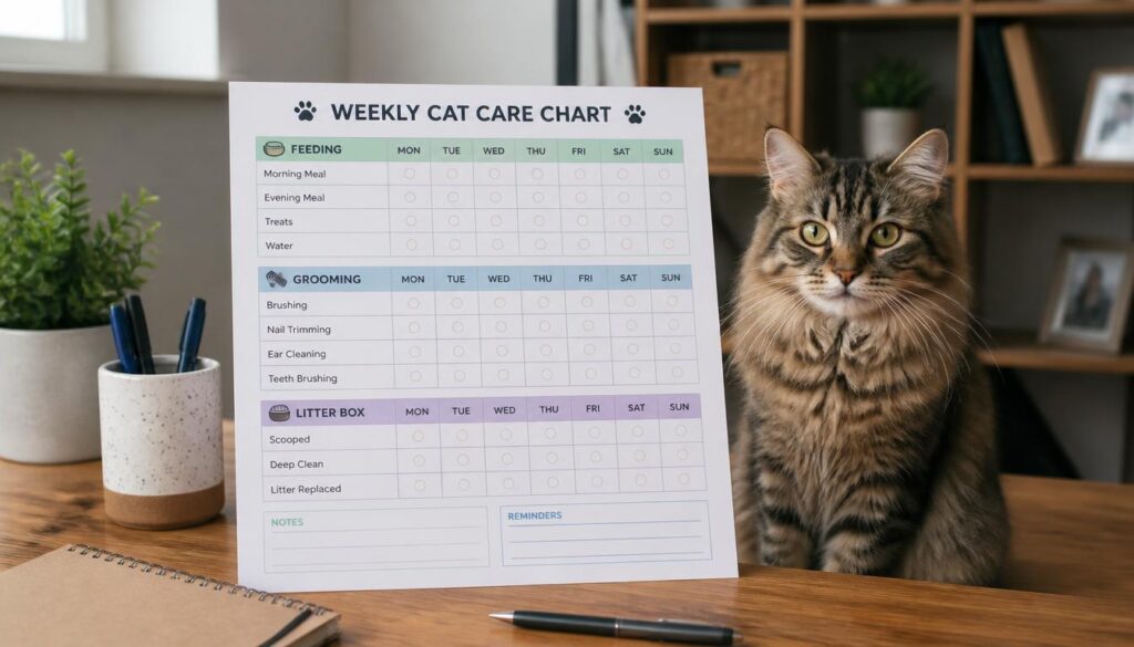Essential Sections to Include in a Printable Cat Care Chart